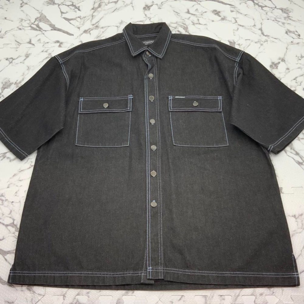 Men's Knockout Black | Lt. Blue Casual Denim Shirt